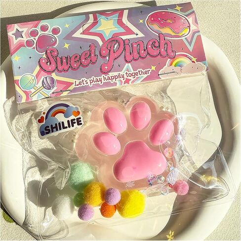 Taba Squishy Crystal Cat Claw Random Color , Kawaii Squishies PVC Toys, Stress Relieving Fur Ball OPP Packaging Gifts|Squishy Fidget Toys for Anxiety & Relaxation|Perfect Desk Accessory (1pcs) in Saudi Arabia