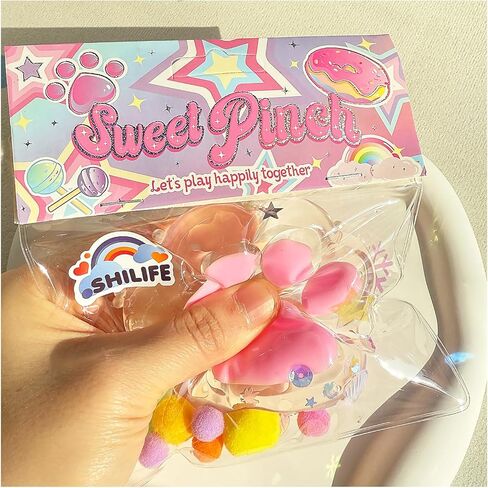 Taba Squishy Crystal Cat Claw Random Color , Kawaii Squishies PVC Toys, Stress Relieving Fur Ball OPP Packaging Gifts|Squishy Fidget Toys for Anxiety & Relaxation|Perfect Desk Accessory (1pcs) in Saudi Arabia