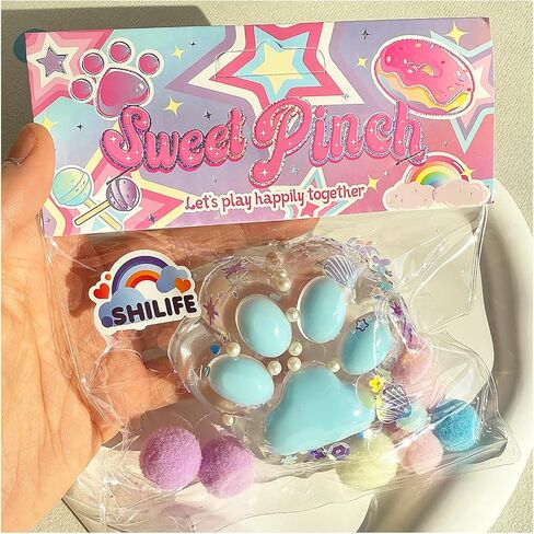 Taba Squishy Crystal Cat Claw Random Color , Kawaii Squishies PVC Toys, Stress Relieving Fur Ball OPP Packaging Gifts|Squishy Fidget Toys for Anxiety & Relaxation|Perfect Desk Accessory (1pcs) in Saudi Arabia