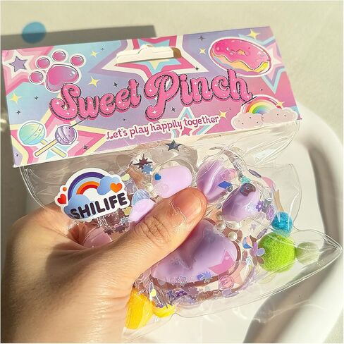 Taba Squishy Crystal Cat Claw Random Color , Kawaii Squishies PVC Toys, Stress Relieving Fur Ball OPP Packaging Gifts|Squishy Fidget Toys for Anxiety & Relaxation|Perfect Desk Accessory (1pcs) in Saudi Arabia