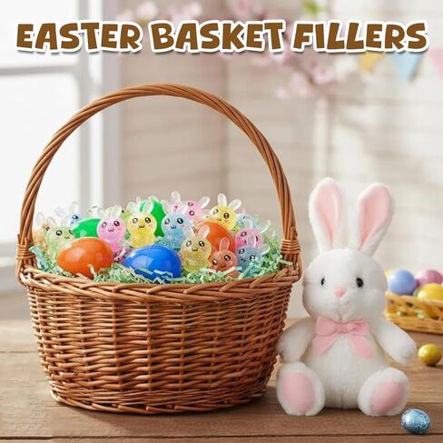 18Pcs Easter Basket Stuffers, 6 Colors Squishy Bunny Stress Balls ,Sensory Fidget Toys for Adults & Kids, Easter Egg Fillers & Party Favors Gifts in Saudi Arabia