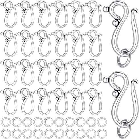 PH PandaHall 100 مجموعات التبتية S هوك المشبك S هوك الدائري العتيقة الذهبي تبديل المشابك إغلاق سبيكة معدنية مجوهرات المشابك موصل لقلادة سوار DIY صنع المجوهرات، 20.5 مم طويلة in Kuwait