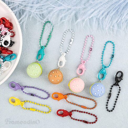Framendino, 50 Pack Ball Chain Connector with Lobster Clasp Plastic Colorful for Tag Keychains DIY Jewelry Accessories in Saudi Arabia