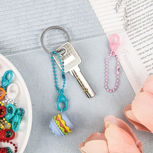 Framendino, 50 Pack Ball Chain Connector with Lobster Clasp Plastic Colorful for Tag Keychains DIY Jewelry Accessories in Saudi Arabia
