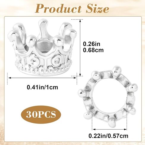 Crown Charms, 3D Alloy Mini Crowns for Crafts, Vintage Crown Beads, DIY Crowns Charm Supplies in Saudi Arabia