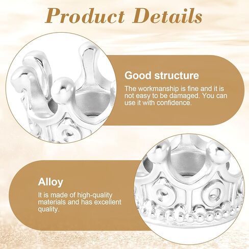 Crown Charms, 3D Alloy Mini Crowns for Crafts, Vintage Crown Beads, DIY Crowns Charm Supplies in Saudi Arabia