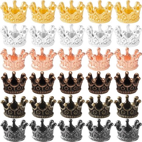 Crown Charms, 3D Alloy Mini Crowns for Crafts, Vintage Crown Beads, DIY Crowns Charm Supplies in Saudi Arabia