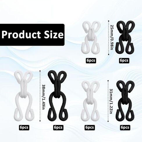 36 Pairs Hook and Eye Sewing Closure Fur Hooks and Eyes Fabric Fur Hooks Fasteners Press Closures Covered for Crafts Clothing Locks Bras Coats DIY Craft Projects Pet Clothing Wraps and Jackets in Saudi Arabia