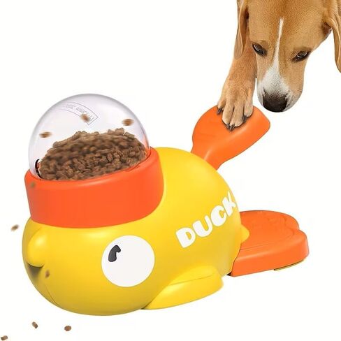 Dog Feeding Dispenser, Interactive Push Type, Slow Food Puzzle Feeding Device, Cute Duck Shaped Design in Saudi Arabia