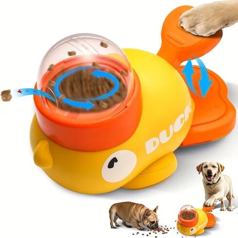 Dog Feeding Dispenser, Interactive Push Type, Slow Food Puzzle Feeding Device, Cute Duck Shaped Design in Saudi Arabia