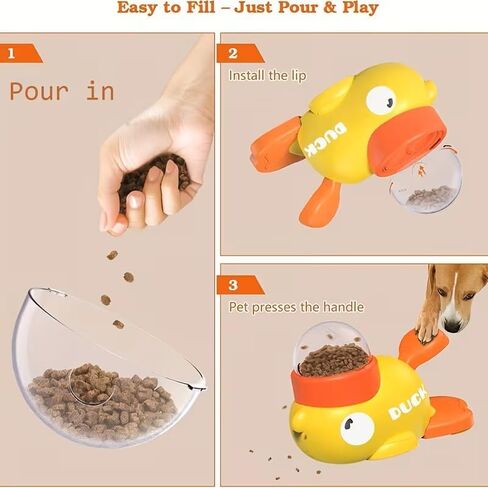 Dog Feeding Dispenser, Interactive Push Type, Slow Food Puzzle Feeding Device, Cute Duck Shaped Design in Saudi Arabia