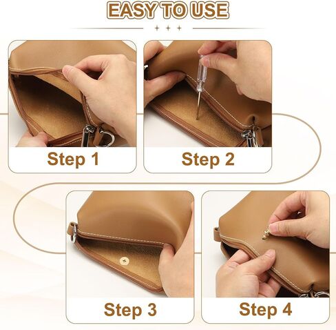 PATIKIL 60 Pcs 0.28"x0.22" Screwback Round Head Rivet with Single Ring, Leather Rivet Kit Metal Handmade DIY Purse Bag Belt Hardware Accessory for Leather Crafting Handbags,Light Gold in Saudi Arabia