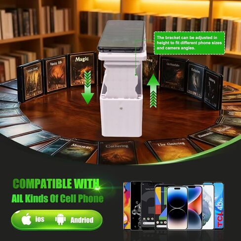 TCG Scanner Mount, Auto-Focus Phone Holder for Game Card Scanning, Foldable Card Cataloging Tool for TCG Players and Collectors in Saudi Arabia