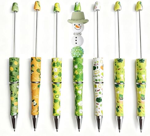 Diy Pens Beadable Pens Clover Seed Pen Craft Beading Pen,12-Pack Leaf Clover Pens Creative leaves Ballpoint Pen, Bulk Stationery for Arts & Crafts, Party Favors, Supplies in Kuwait