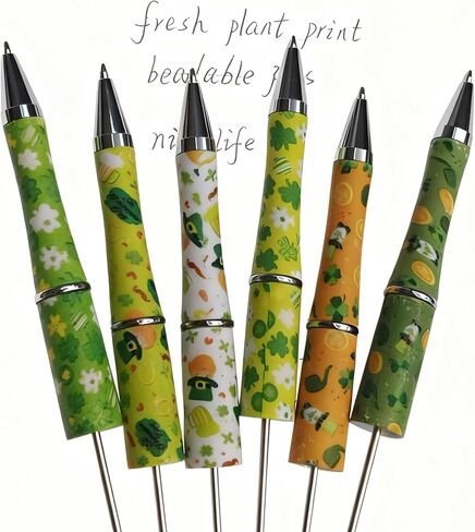 Diy Pens Beadable Pens Clover Seed Pen Craft Beading Pen,12-Pack Leaf Clover Pens Creative leaves Ballpoint Pen, Bulk Stationery for Arts & Crafts, Party Favors, Supplies in Kuwait