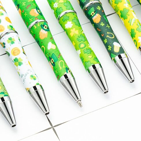 Diy Pens Beadable Pens Clover Seed Pen Craft Beading Pen,12-Pack Leaf Clover Pens Creative leaves Ballpoint Pen, Bulk Stationery for Arts & Crafts, Party Favors, Supplies in Kuwait