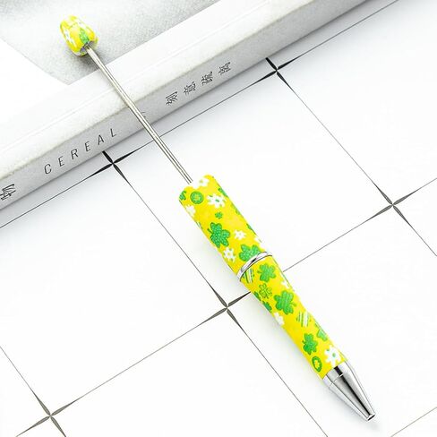 Diy Pens Beadable Pens Clover Seed Pen Craft Beading Pen,12-Pack Leaf Clover Pens Creative leaves Ballpoint Pen, Bulk Stationery for Arts & Crafts, Party Favors, Supplies in Kuwait