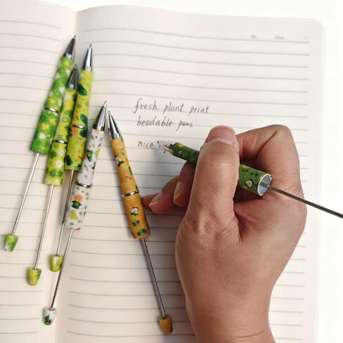 Diy Pens Beadable Pens Clover Seed Pen Craft Beading Pen,12-Pack Leaf Clover Pens Creative leaves Ballpoint Pen, Bulk Stationery for Arts & Crafts, Party Favors, Supplies in Kuwait