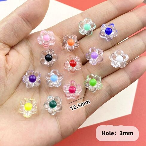 150Pcs Acrylic Flower Beads Candy Color Transparent Plastic Pastel Spacer Beads with Hole for DIY Crafts Wind Chimes Suncatcher Necklaces Bracelets Earrings Jewelry Making(Deep Purple) in Saudi Arabia