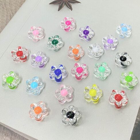 150Pcs Acrylic Flower Beads Candy Color Transparent Plastic Pastel Spacer Beads with Hole for DIY Crafts Wind Chimes Suncatcher Necklaces Bracelets Earrings Jewelry Making(Deep Purple) in Saudi Arabia