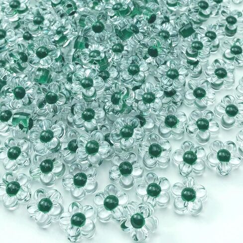 150Pcs Acrylic Flower Beads Candy Color Transparent Plastic Pastel Spacer Beads with Hole for DIY Crafts Wind Chimes Suncatcher Necklaces Bracelets Earrings Jewelry Making(Deep Purple) in Saudi Arabia