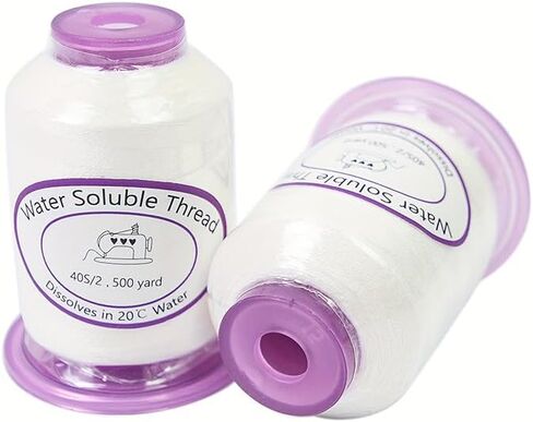 500 Yards/Roll Water Soluble Thread Yarn Water Soluble Sewing Thread White Cord String for Balloons Basting Quilting Sewing Crafts Hanging Tags (White) in Saudi Arabia