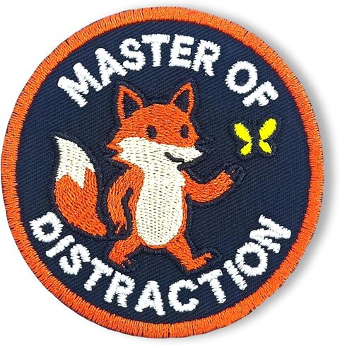 Funny Hook and Loop Embroidered Patch – Master of Distraction Fox Morale Patch – Tactical Forest Animal Applique for Backpacks & Gear in Saudi Arabia