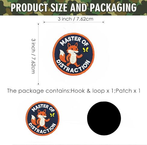 Funny Hook and Loop Embroidered Patch – Master of Distraction Fox Morale Patch – Tactical Forest Animal Applique for Backpacks & Gear in Saudi Arabia