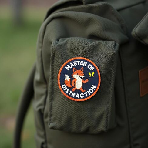 Funny Hook and Loop Embroidered Patch – Master of Distraction Fox Morale Patch – Tactical Forest Animal Applique for Backpacks & Gear in Saudi Arabia