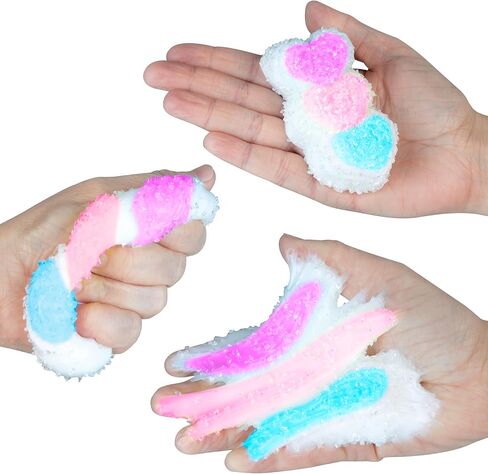 لعبة إسفنجية من ORB Tabalicious Sugar Pops TABA Rainbow ثلاثية القلب - قلوب مرتبطة باللون الأرجواني والوردي والأزرق مع بريق - إسفنجات TABA الناعمة اللزجة - ألعاب تململ كرة الضغط الإسفنجية الممتعة للأطفال والكبار in Saudi Arabia