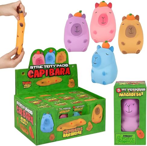 3 inch Kawaii Stretchy Sand Capybara Toy in Assorted Colors, 12 Piece Display in Saudi Arabia