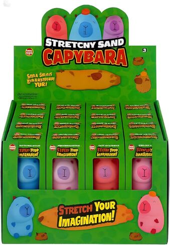 3 inch Kawaii Stretchy Sand Capybara Toy in Assorted Colors, 12 Piece Display in Saudi Arabia