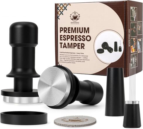 Espresso Tamper 54mm – Fits Dalla Corte And La San Marco Portafilter – Not For Breville Sage – Spring Loaded Calibrated Coffee Tamper Tool – Barista Tools – Espresso Machine Accessories in Saudi Arabia