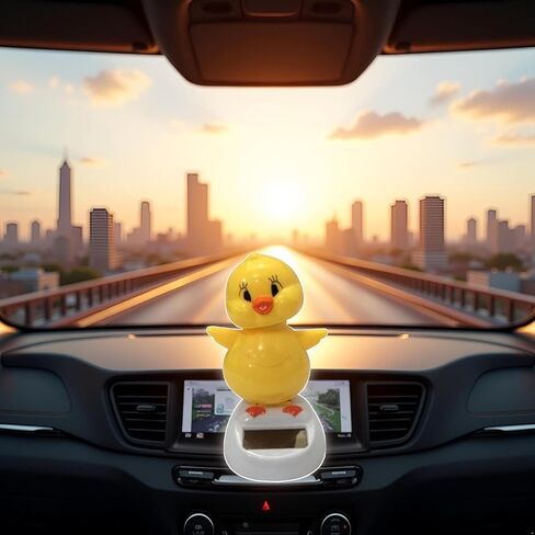 2Pcs Solar Powered Dancing Chick, Solar Bobblehead Chicken, Solar-Powered Car Charm, Cartoon Bobble Head Chick Ornaments Figures for Car Dashboard, Bobbleheads for Car Dashboard, Solar Power Kits in Saudi Arabia