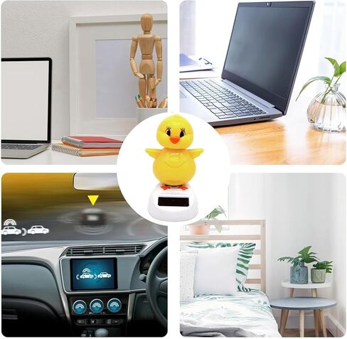 2Pcs Solar Powered Dancing Chick, Solar Bobblehead Chicken, Solar-Powered Car Charm, Cartoon Bobble Head Chick Ornaments Figures for Car Dashboard, Bobbleheads for Car Dashboard, Solar Power Kits in Saudi Arabia