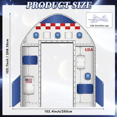 Outer Space Door Banner Galaxy Alien Theme Door Decoration Rocket ship Indoor Backdrop Spaceship Party Supplies Decor Space Station Studio Photo booth Props Spaceship Hatch Wall Decor for Boys Bedroom in Saudi Arabia
