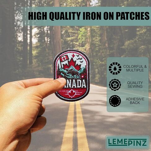Canada 3 Inches Embroidery Patch, Nature Iron On/Sew On Travel Embroidered Applique Patch, Travel Patches, Fabric Patches for Clothes Backpacks Hats, DIY Accessories Gifts for Travel Lovers in Saudi Arabia