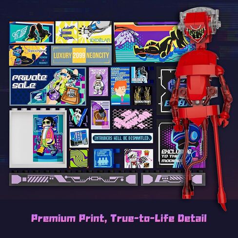 Cyber Couture Galleria Building Set - Cyberpunk Neon City Future Style Toy with Light Kit for Home Decor - Amazing Gift Idea for Boys & Girls, Adults & Sci-fi Lovers, 2701 Pcs in Kuwait