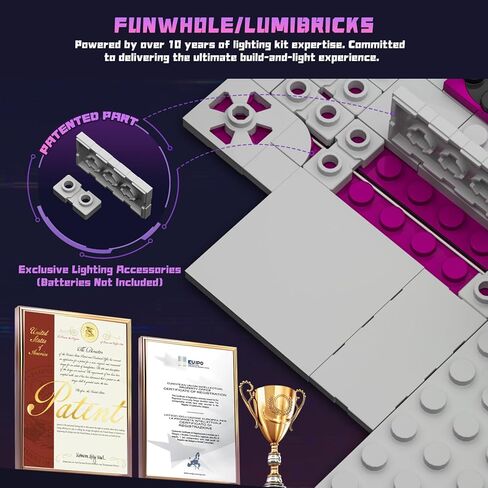 Cyber Couture Galleria Building Set - Cyberpunk Neon City Future Style Toy with Light Kit for Home Decor - Amazing Gift Idea for Boys & Girls, Adults & Sci-fi Lovers, 2701 Pcs in Kuwait