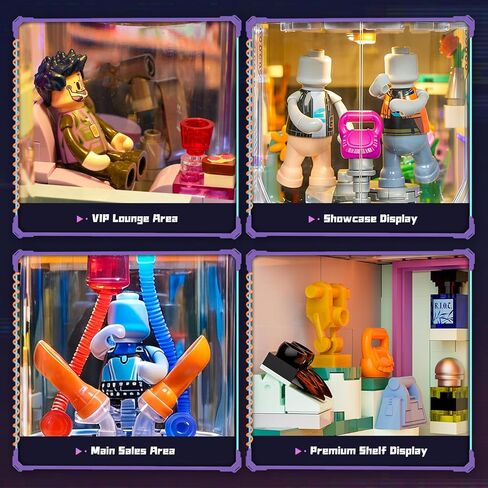 Cyber Couture Galleria Building Set - Cyberpunk Neon City Future Style Toy with Light Kit for Home Decor - Amazing Gift Idea for Boys & Girls, Adults & Sci-fi Lovers, 2701 Pcs in Kuwait