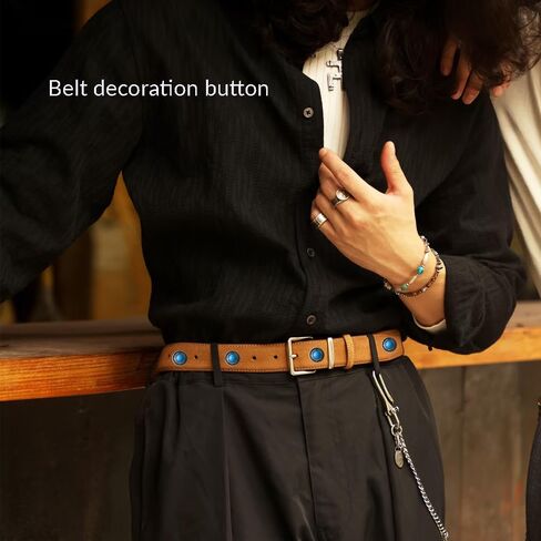 32 Sets Vintage Decorative Rivets, 2 Sizes Round Blue Turquoise Conchos Buttons, Leather Screw Back Button for Purse Belt DIY Leather Crafts, 12mm, 20mm in Kuwait