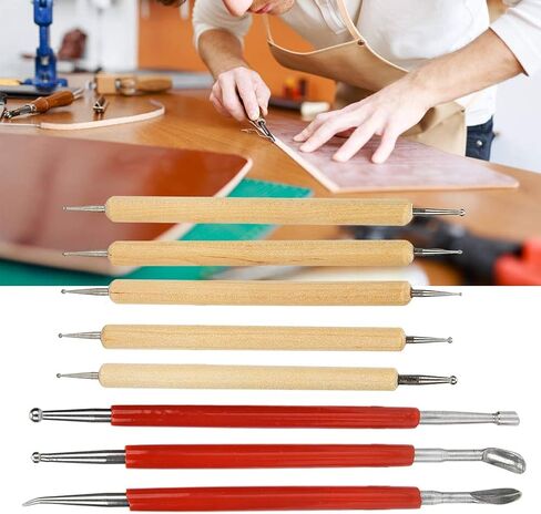 Fayelume 8PCS Leather Carving Tools, Spoon Embossing Tool, Point Drill Leather Tooling Kit for Leathers Craft, Wax Clay Shaping, DIY Embossing in Saudi Arabia