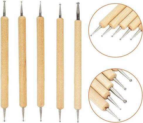 Fayelume 8PCS Leather Carving Tools, Spoon Embossing Tool, Point Drill Leather Tooling Kit for Leathers Craft, Wax Clay Shaping, DIY Embossing in Saudi Arabia