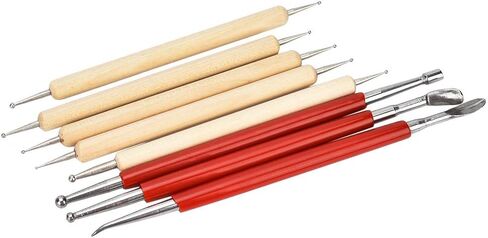 Fayelume 8PCS Leather Carving Tools, Spoon Embossing Tool, Point Drill Leather Tooling Kit for Leathers Craft, Wax Clay Shaping, DIY Embossing in Saudi Arabia