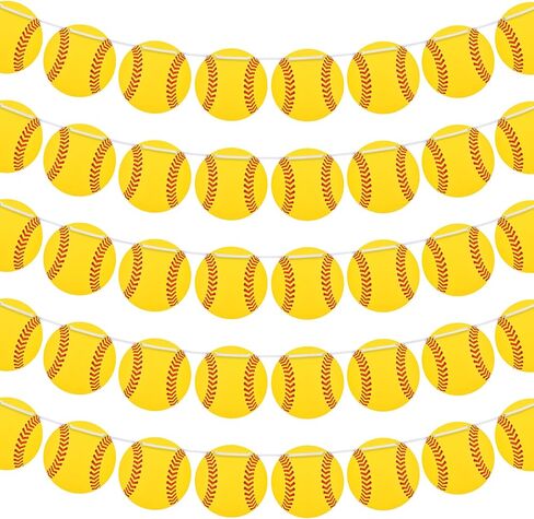 Chinco 5 Pieces Softball Party Decorations Softball Party Banners Bunting Hanging Banners Paper Garlands for Sports Theme Birthday in Saudi Arabia