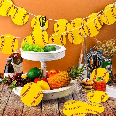 Chinco 5 Pieces Softball Party Decorations Softball Party Banners Bunting Hanging Banners Paper Garlands for Sports Theme Birthday in Saudi Arabia