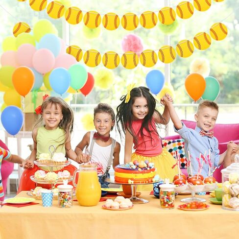 Chinco 5 Pieces Softball Party Decorations Softball Party Banners Bunting Hanging Banners Paper Garlands for Sports Theme Birthday in Saudi Arabia