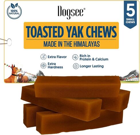 Dogsee Toasted Yak Cheese Himalayan Dog Chews (Large- 4 Chews) | Extra Long-Lasting | Double Cooked for Extra Smoky Cheese Flavor | Rich in Protein & Calcium | Easy to Digest | for Cleaning Teeth in Kuwait