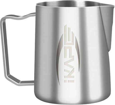 IKAPE Espresso Milk Pitcher, 15.04/450ml Milk Frothing Jug without Handle, Espresso Steaming Pitcher with Sharp Spout for Espresso Barista Tool(black) in Saudi Arabia