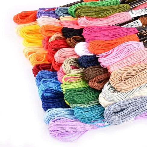Embroidery Threads 50 Skeins Rainbow Color Embroidery Thread Used for DIY Yarn Craft, Cross-Stitch, Friendship Bracelets and Sewing (50 Colors) in Saudi Arabia